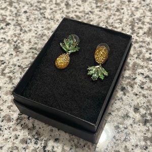 Betsey Johnson Crystal Pineapple Earrings
